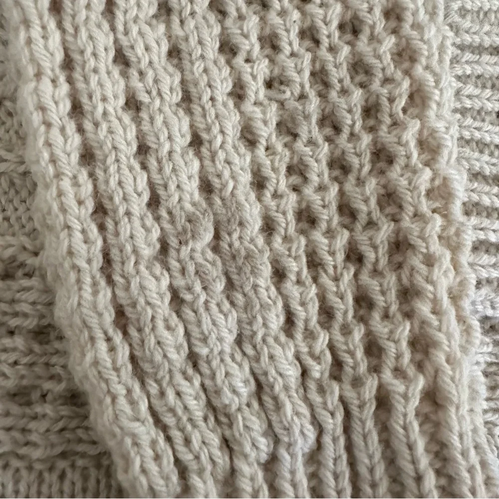 VTG‎ Gaelterra wool heavy knit fisherman cardigan sweater cream size EU 40 - Picture 10 of 12